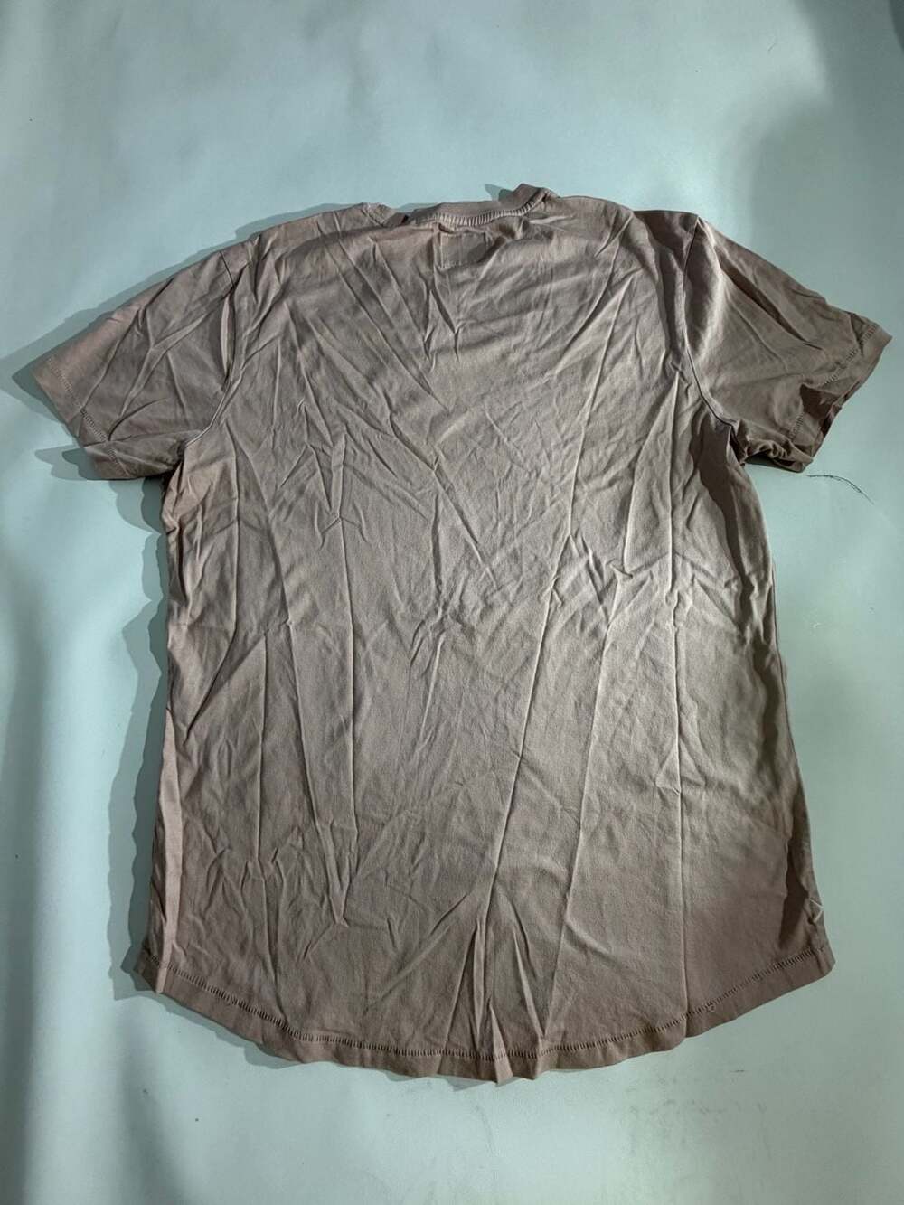 CUTS Curve-Hem Dusty Pink Blush Crewneck T-Shirt Elongated Mens M - Picture 5 of 5